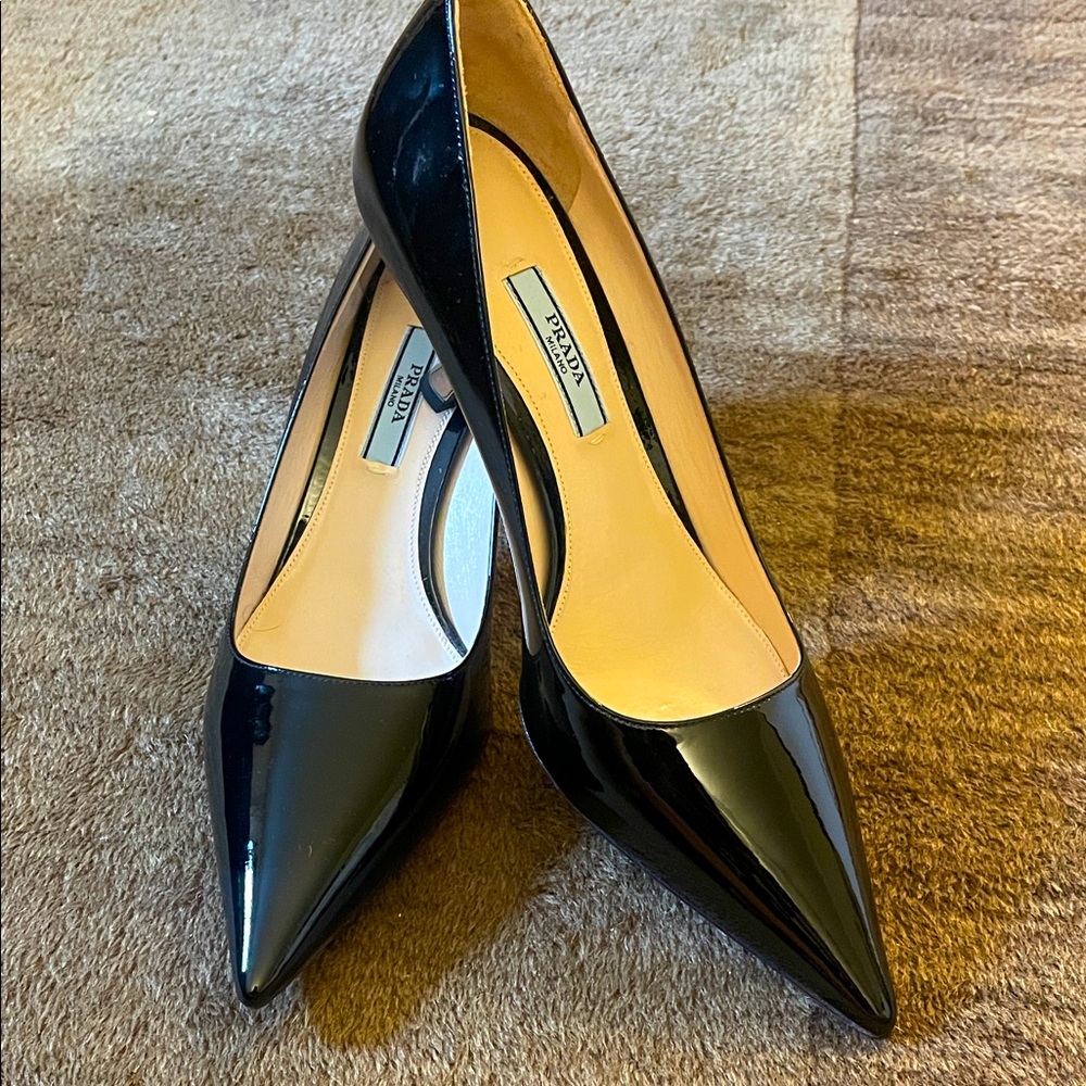 Authentic Prada Patent  Black Heels
